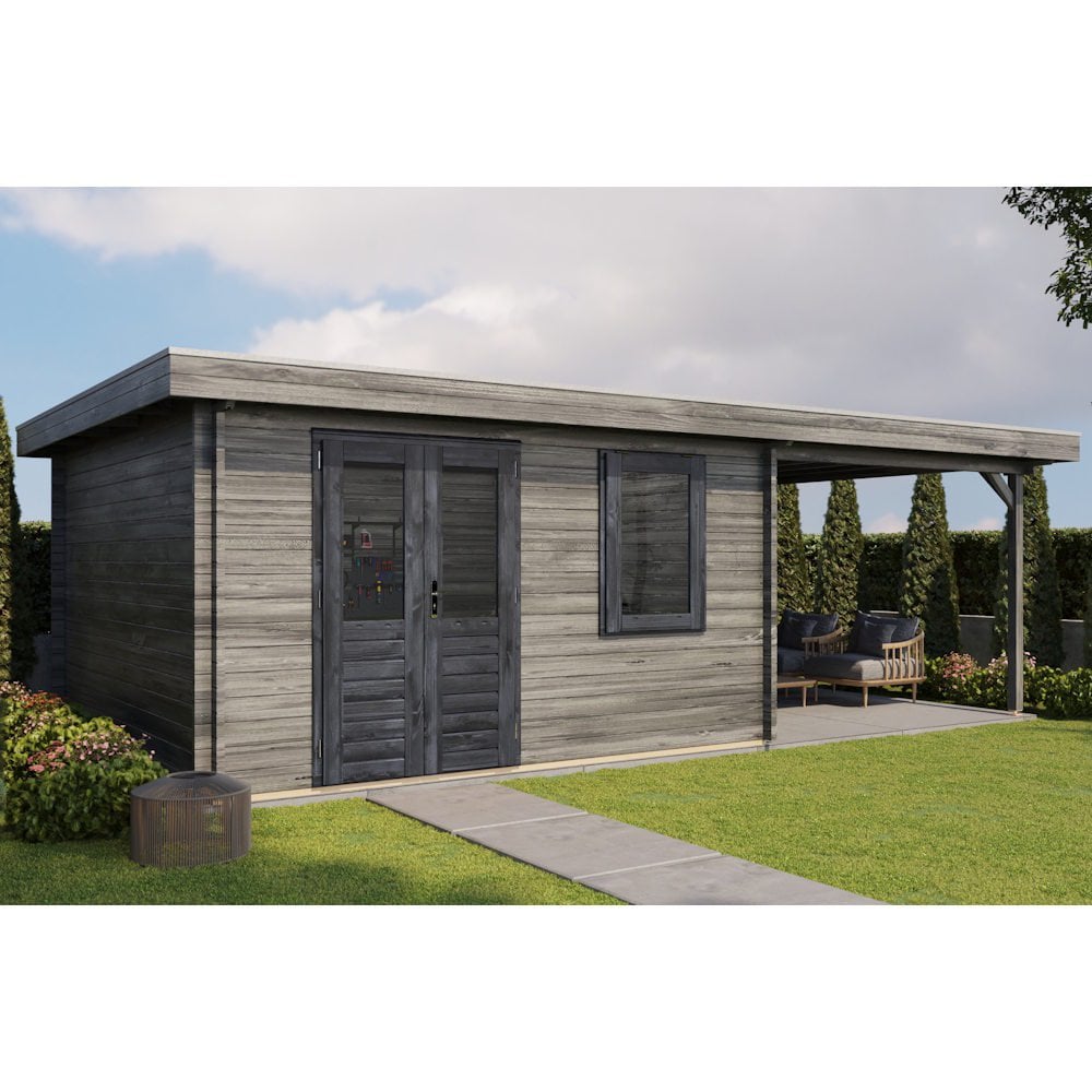 Lugarde Select Log Cabin with veranda Glencoe - 400x400cm + 300cm Lugarde