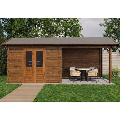Lugarde Select Log Cabin with veranda Lakeside - 300x250cm + 300cm Lugarde