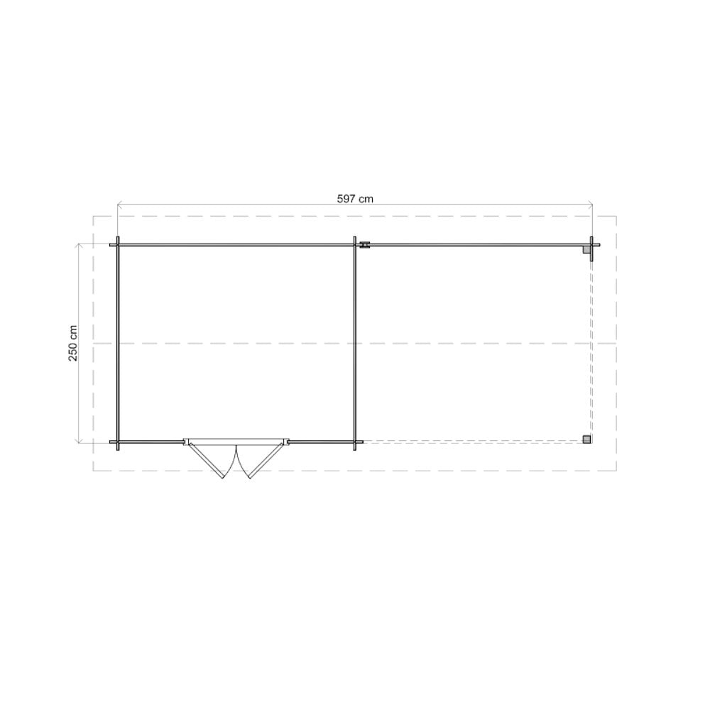 Lugarde Select Log Cabin with veranda Lakeside - 300x250cm + 300cm Lugarde