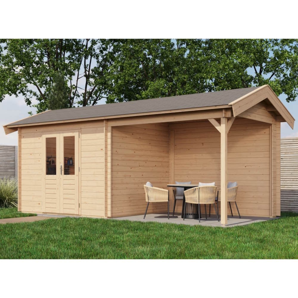 Lugarde Select Log Cabin with veranda Lakeside - 300x250cm + 300cm Lugarde
