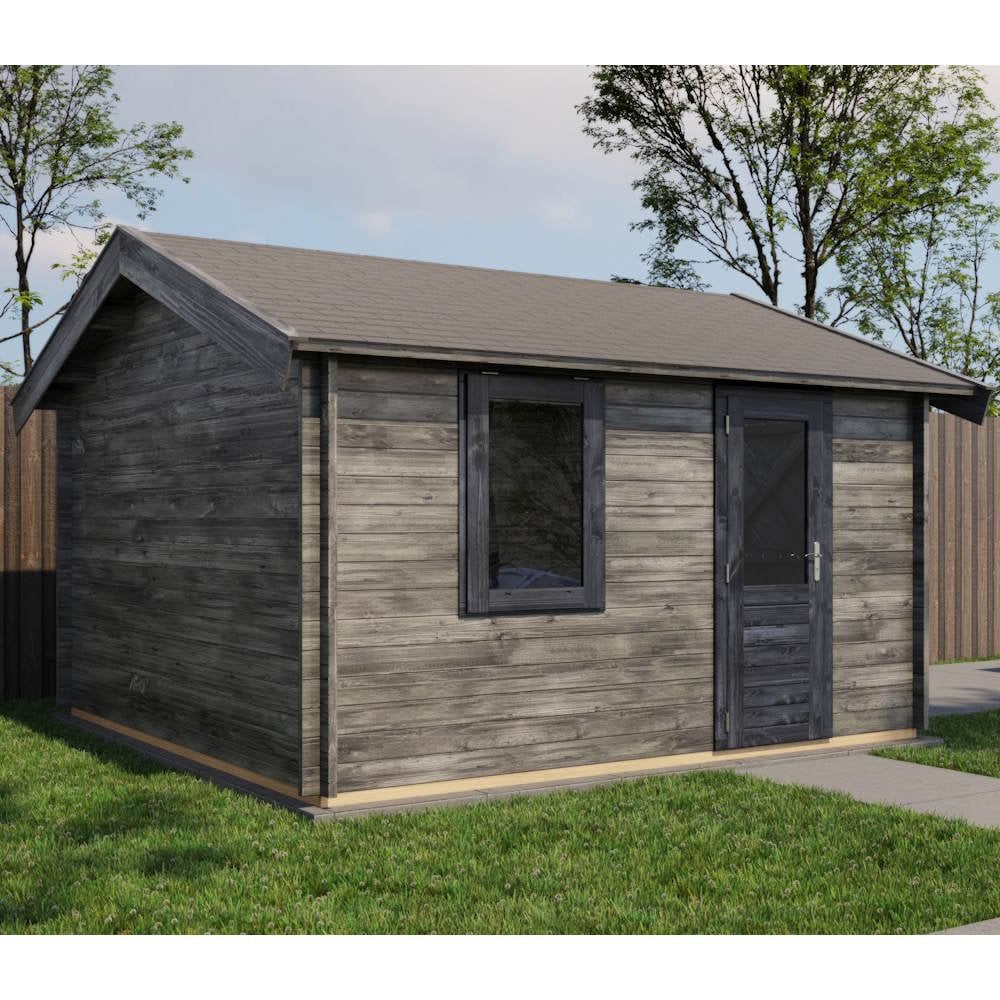 Lugarde Select Log Cabin Lundy with garage door - 400x400cm Lugarde