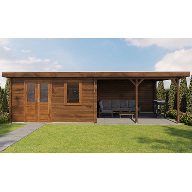 Lugarde Select Log Cabin with veranda Malvern - 400x400cm + 400cm Lugarde