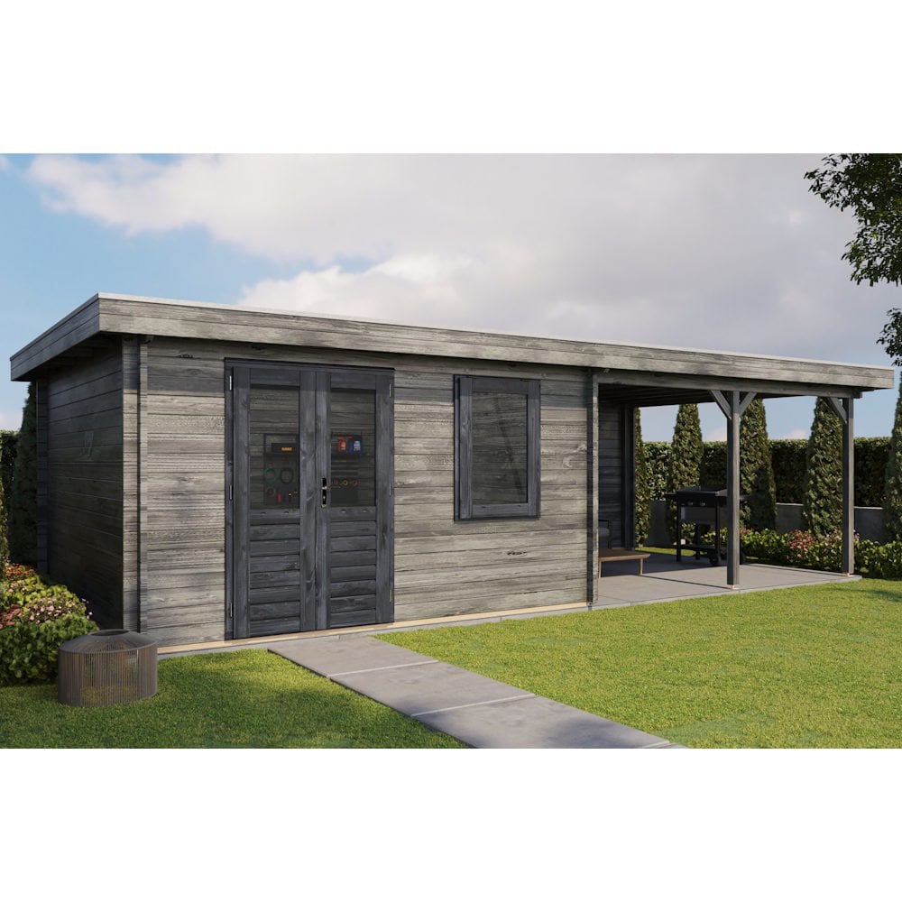 Lugarde Select Log Cabin with veranda Malvern - 400x400cm + 400cm Lugarde