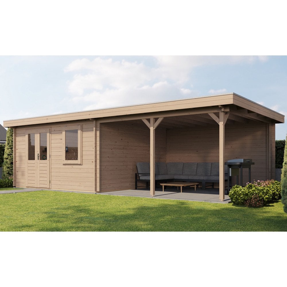 Lugarde Select Log Cabin with veranda Malvern - 400x400cm + 400cm Lugarde