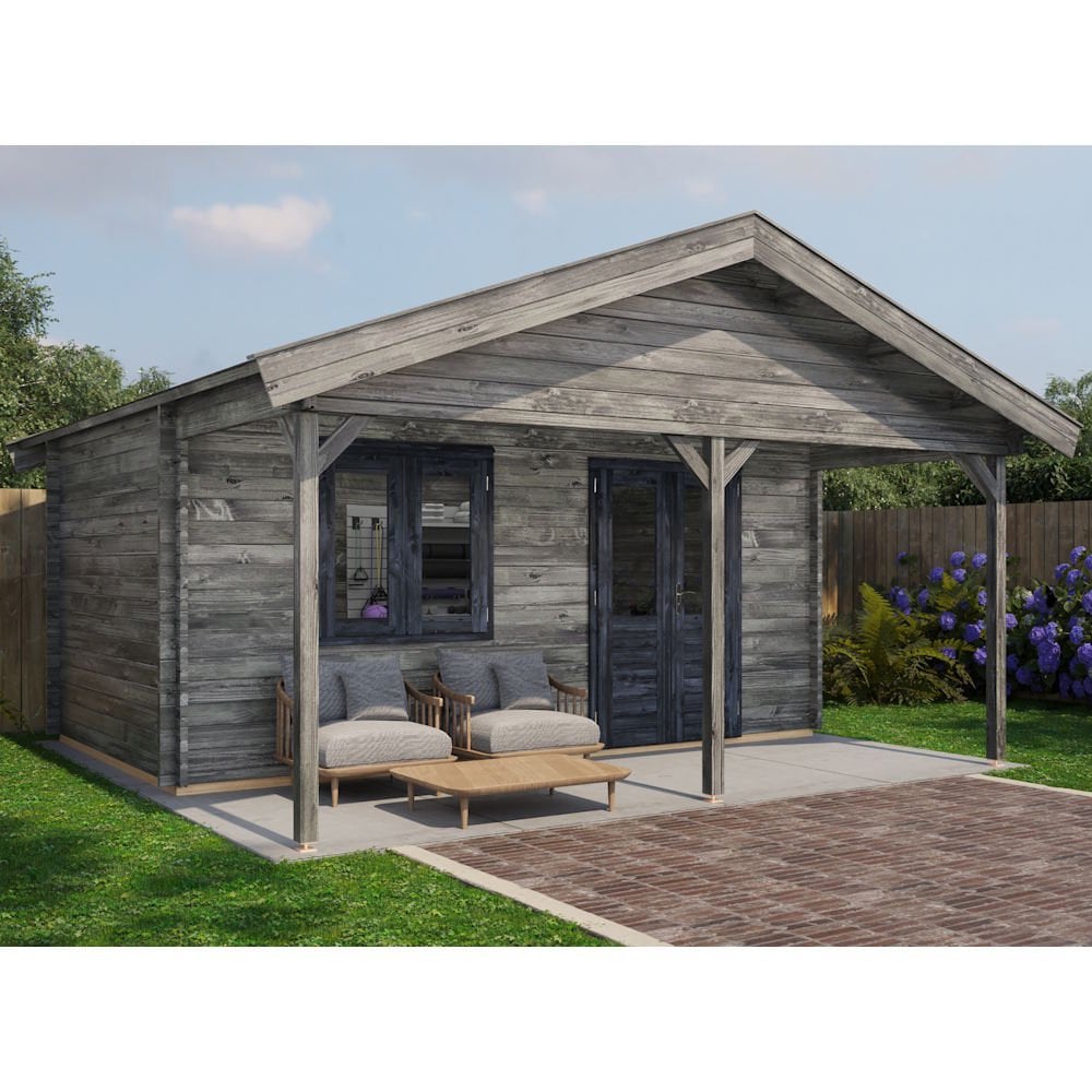 Lugarde Select Log Cabin with veranda Medway - 500x300cm + 200cm Lugarde
