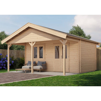Lugarde Select Log Cabin with veranda Medway - 500x300cm + 200cm Lugarde