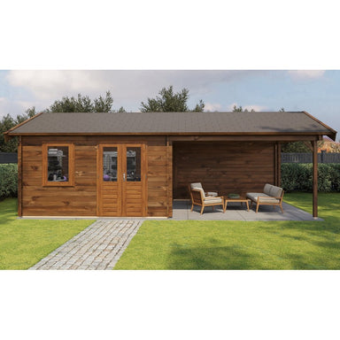 Lugarde Select Log Cabin with veranda Mersey - 400x400cm + 400cm Lugarde