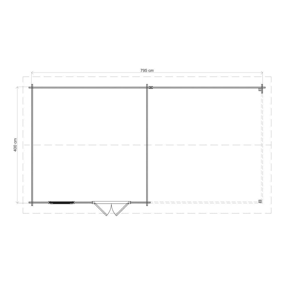 Lugarde Select Log Cabin with veranda Mersey - 400x400cm + 400cm Lugarde