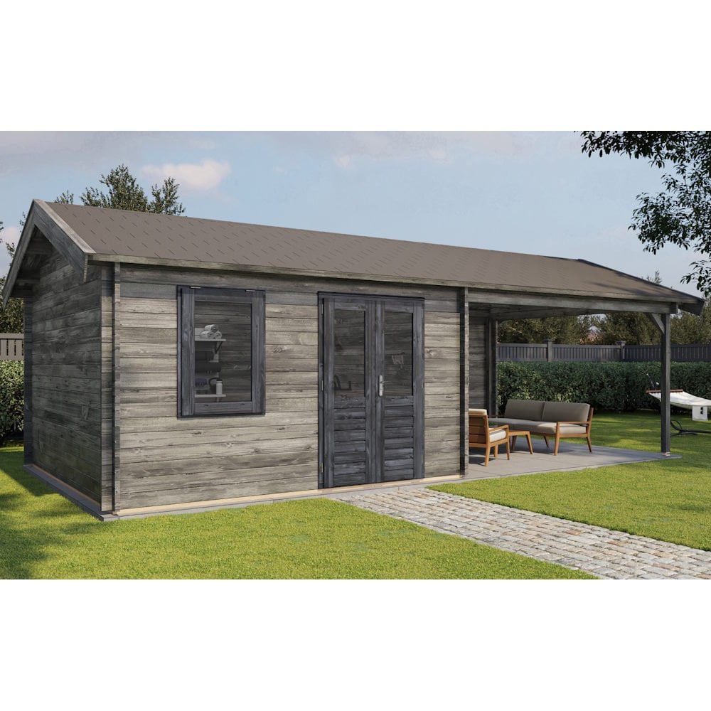 Lugarde Select Log Cabin with veranda Mersey - 400x400cm + 400cm Lugarde