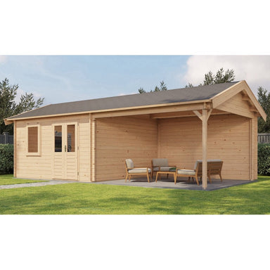 Lugarde Select Log Cabin with veranda Mersey - 400x400cm + 400cm Lugarde