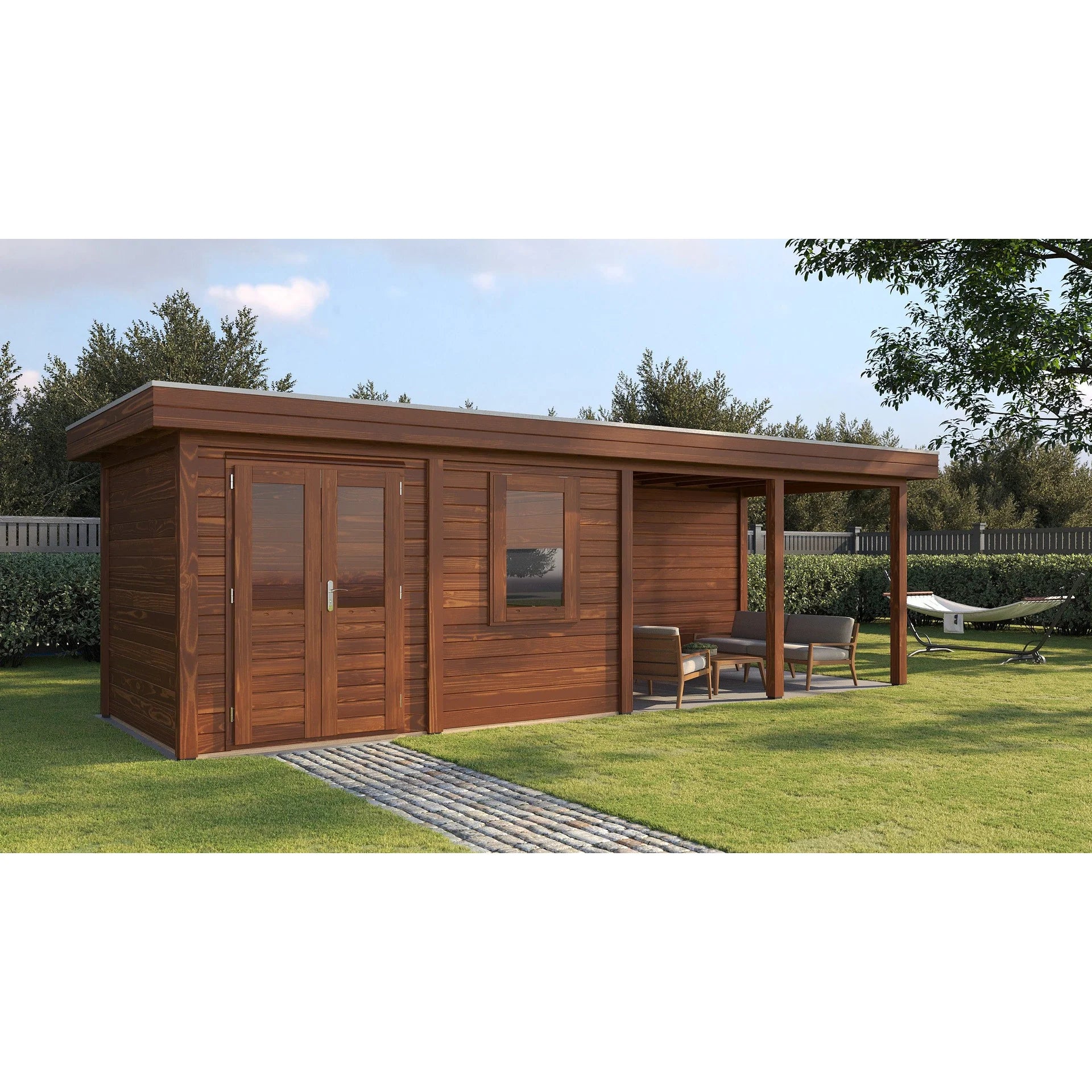 Lugarde Select Modern cabin with veranda Belfast - 388x250cm + 400cm Lugarde