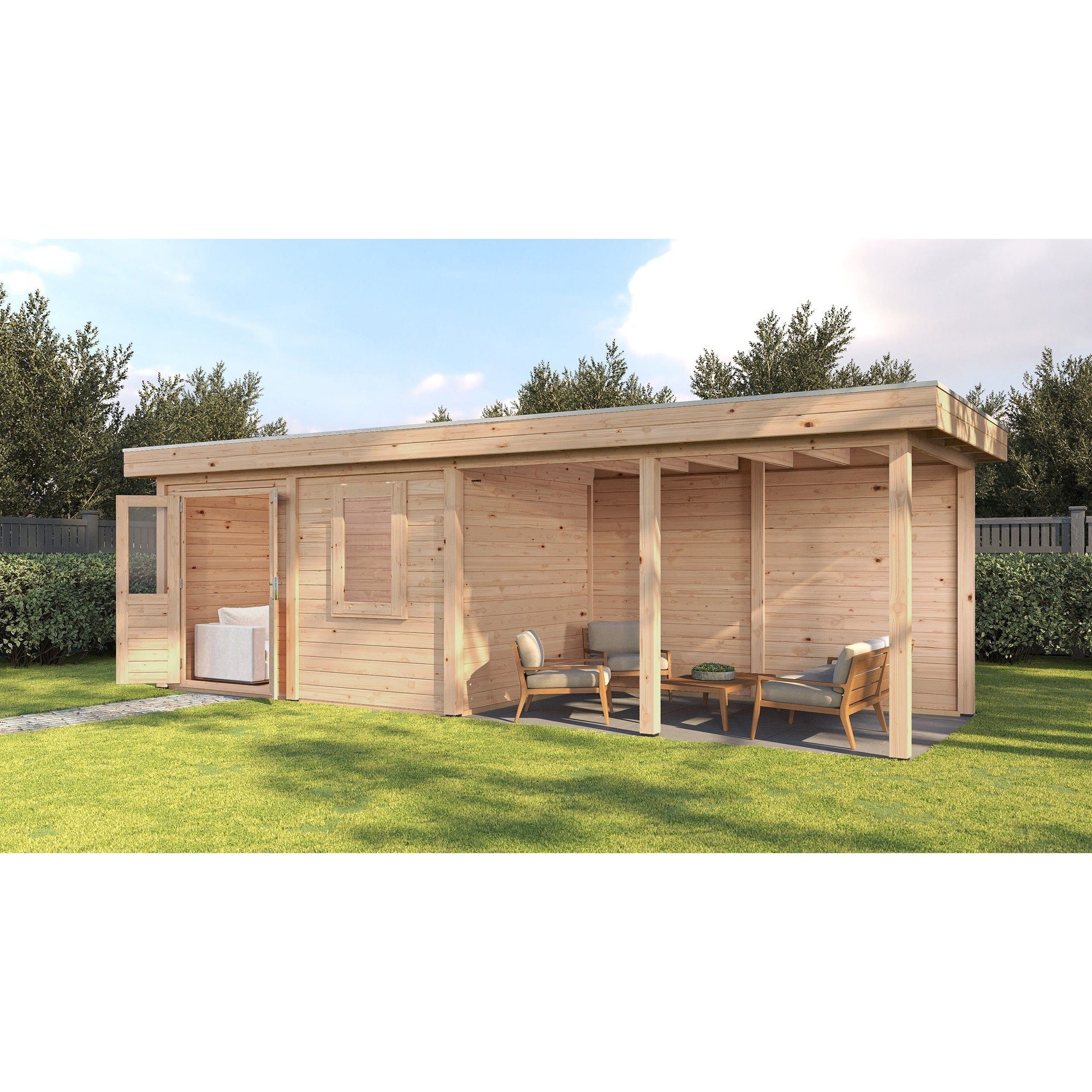 Lugarde Select Modern cabin with veranda Belfast - 388x250cm + 400cm Lugarde