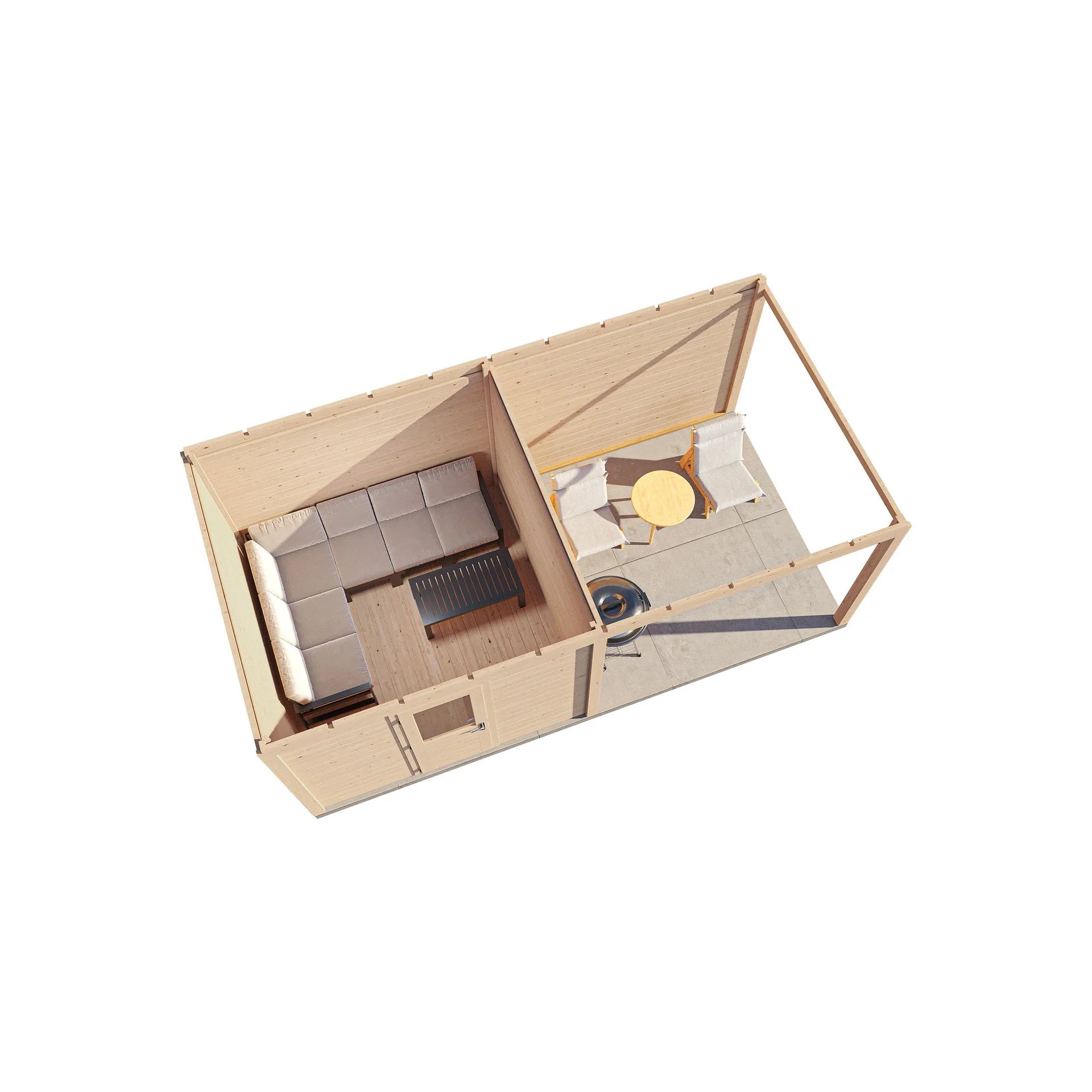 Lugarde Select Modern cabin with veranda Cambridge - 300x300cm + 300cm Lugarde