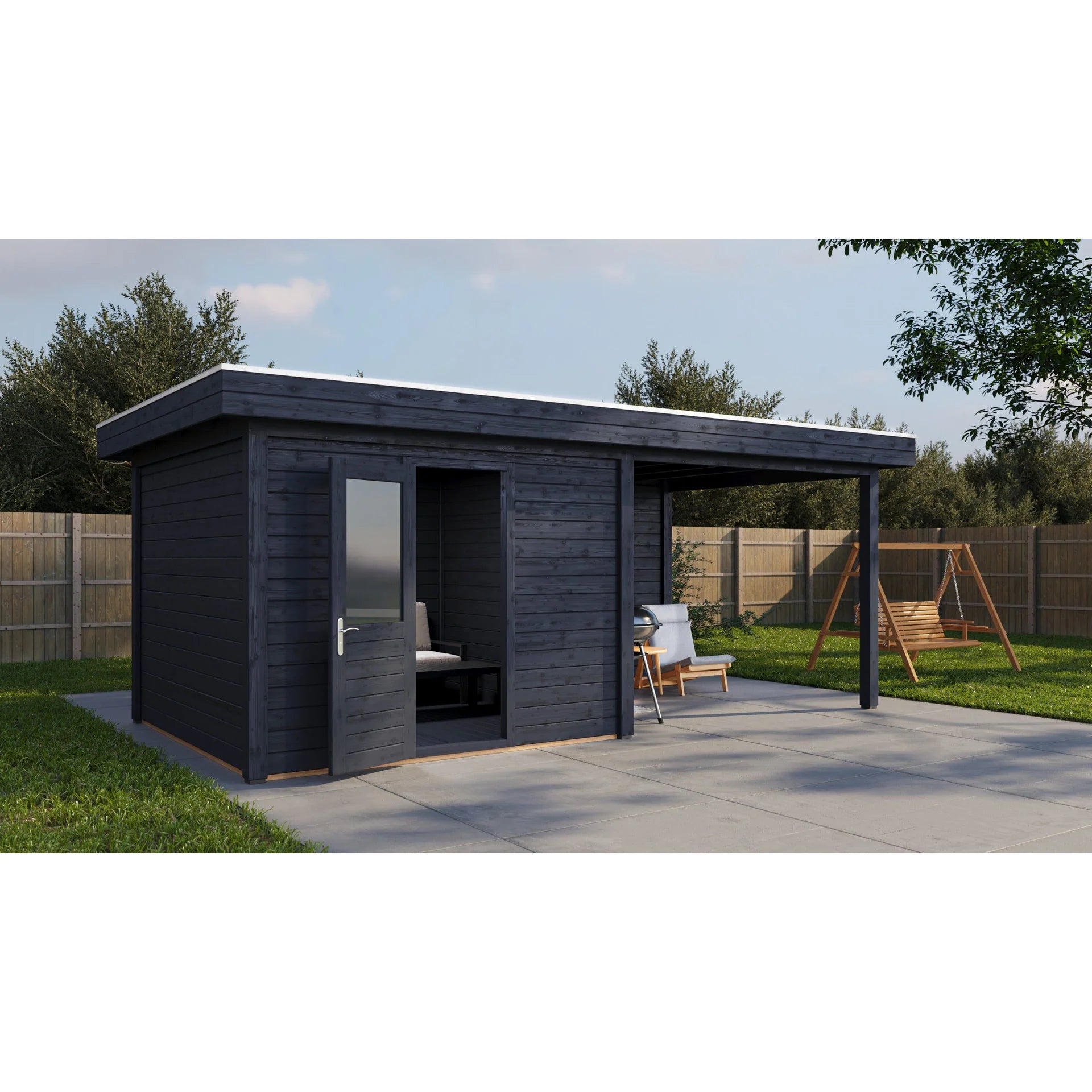 Lugarde Select Modern cabin with veranda Cambridge - 300x300cm + 300cm Lugarde