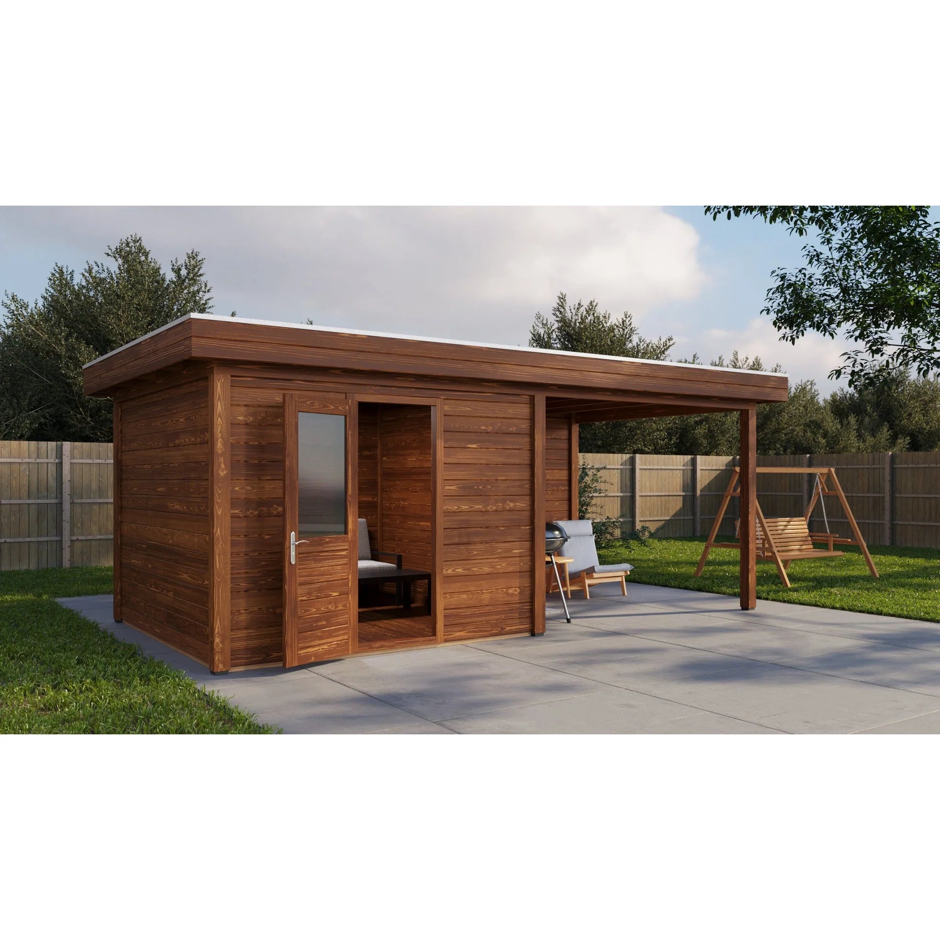 Lugarde Select Modern cabin with veranda Cambridge - 300x300cm + 300cm Lugarde