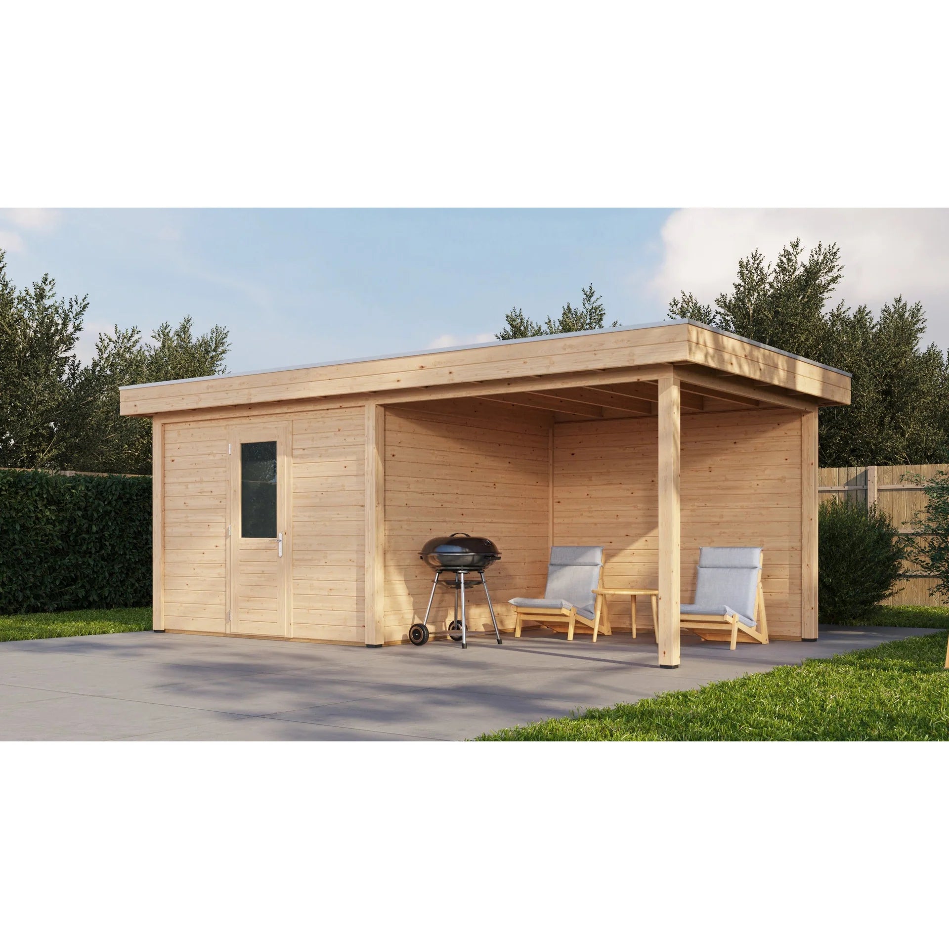 Lugarde Select Modern cabin with veranda Cambridge - 300x300cm + 300cm Lugarde