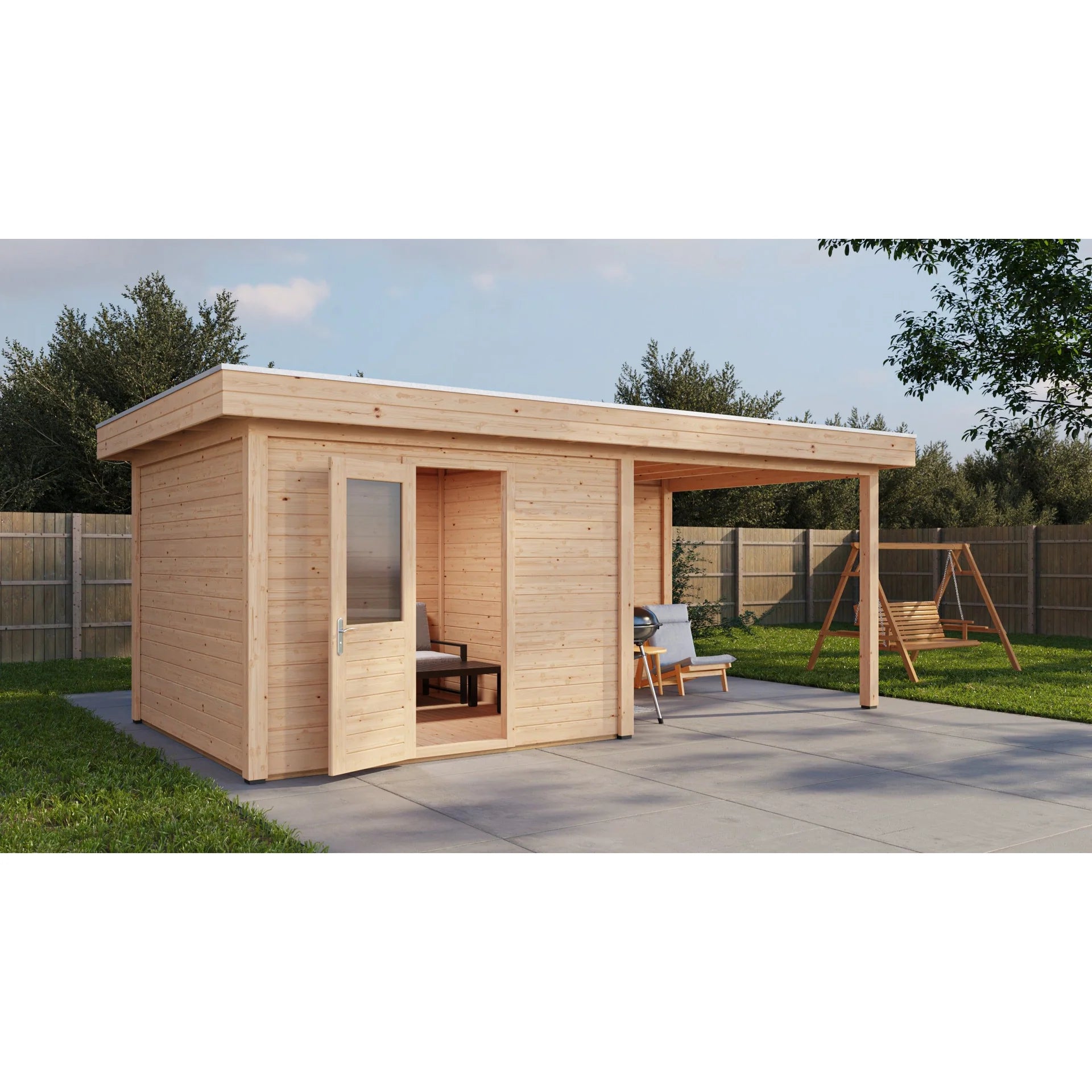 Lugarde Select Modern cabin with veranda Cambridge - 300x300cm + 300cm Lugarde