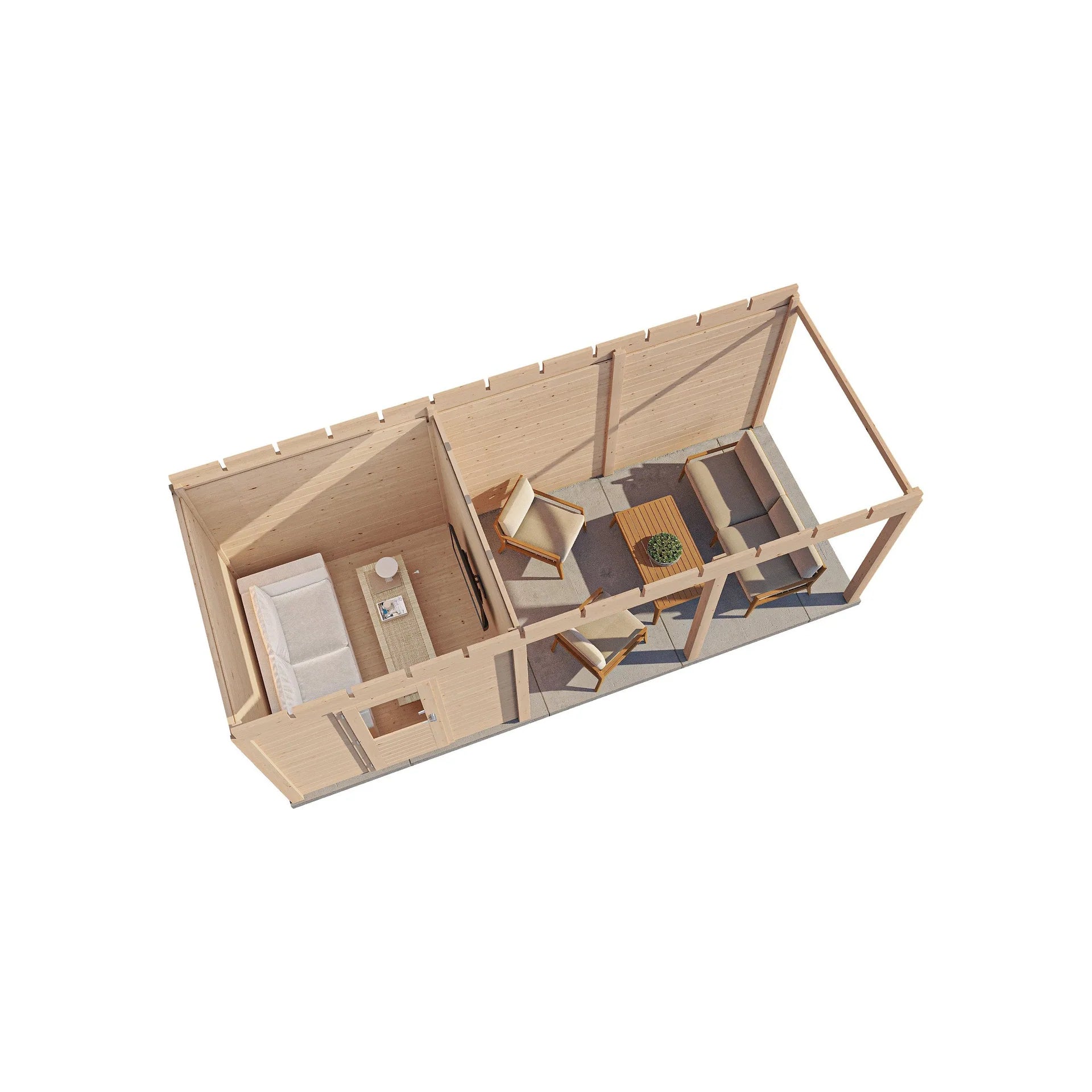 Lugarde Select Modern cabin with veranda Coventry - 250x250cm + 400cm Lugarde