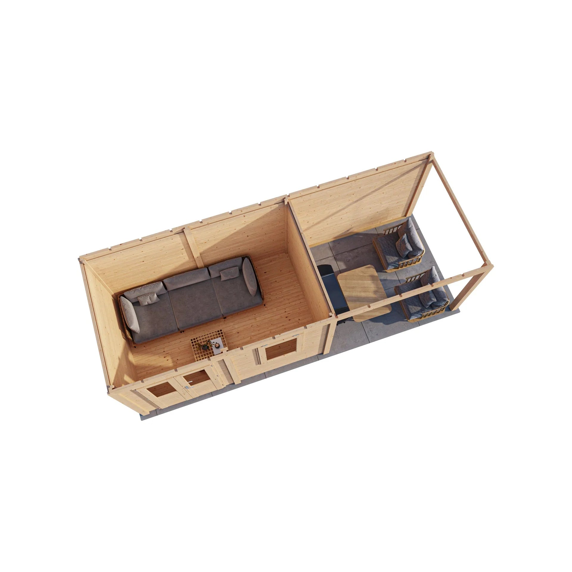 Lugarde Select Modern cabin with veranda Dublin - 388x250cm + 300cm Lugarde