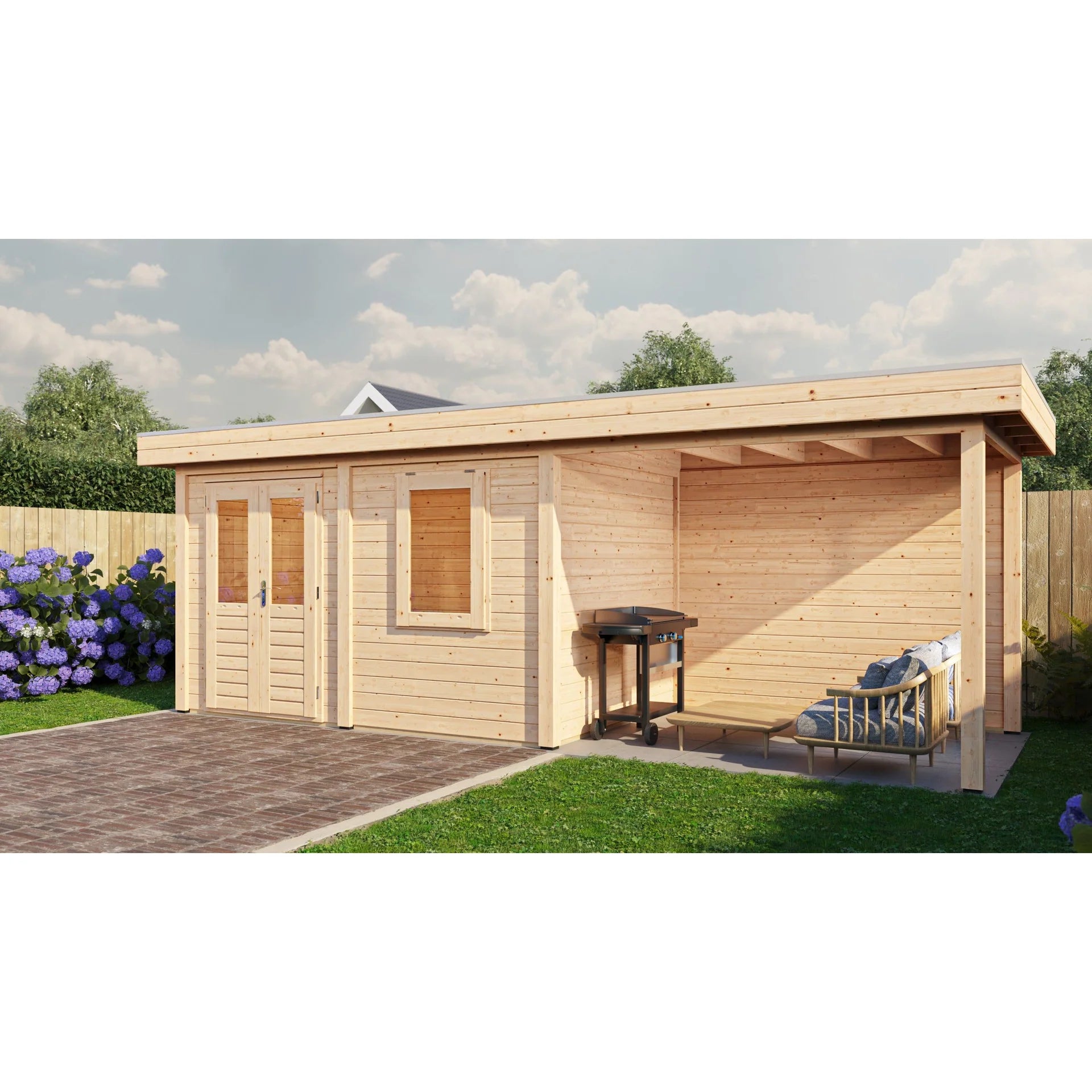 Lugarde Select Modern cabin with veranda Dublin - 388x250cm + 300cm Lugarde