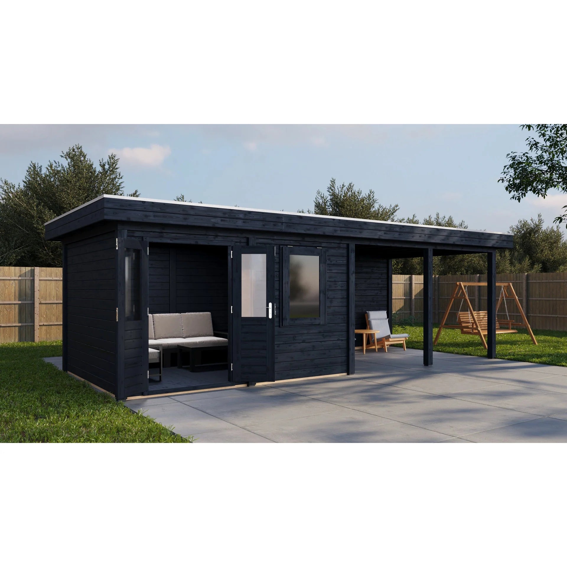 Lugarde Select Modern cabin with veranda Exeter - 388x300cm + 400cm Lugarde
