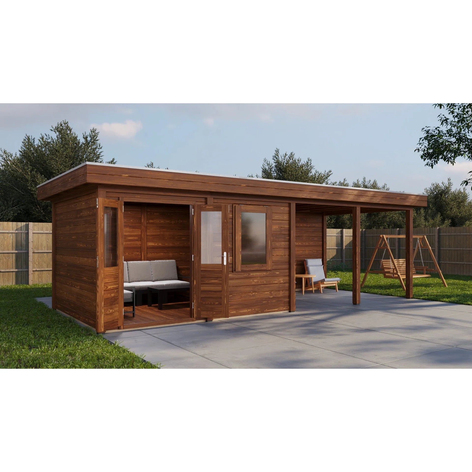 Lugarde Select Modern cabin with veranda Exeter - 388x300cm + 400cm Lugarde