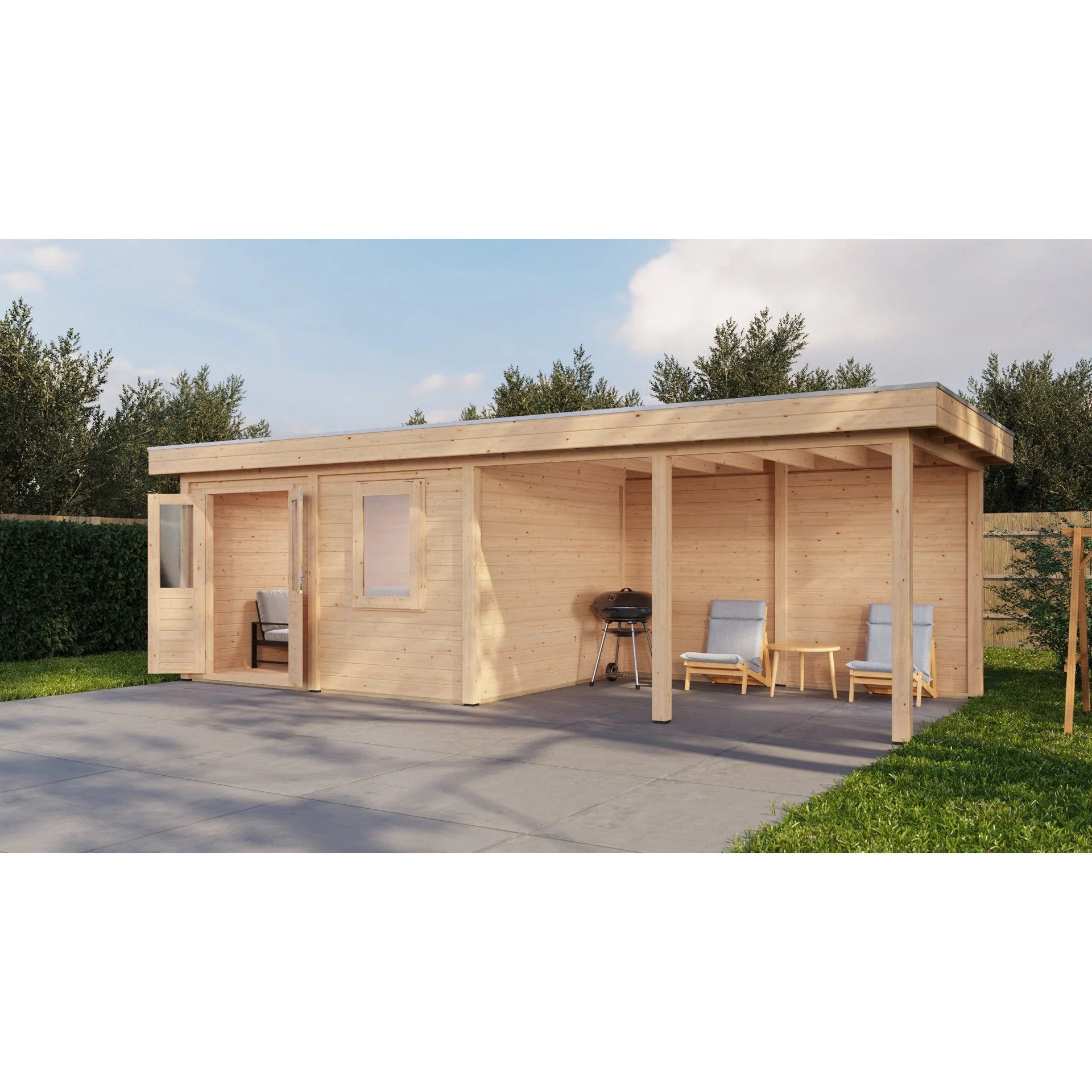 Lugarde Select Modern cabin with veranda Exeter - 388x300cm + 400cm Lugarde