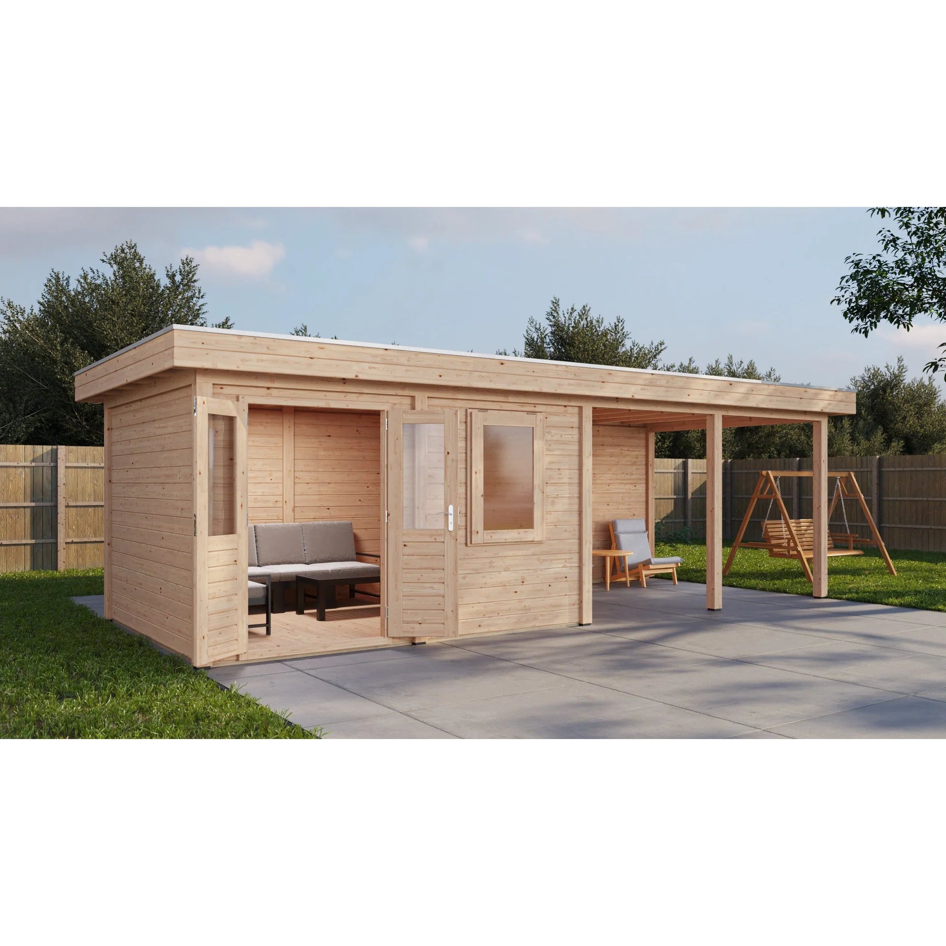 Lugarde Select Modern cabin with veranda Exeter - 388x300cm + 400cm Lugarde