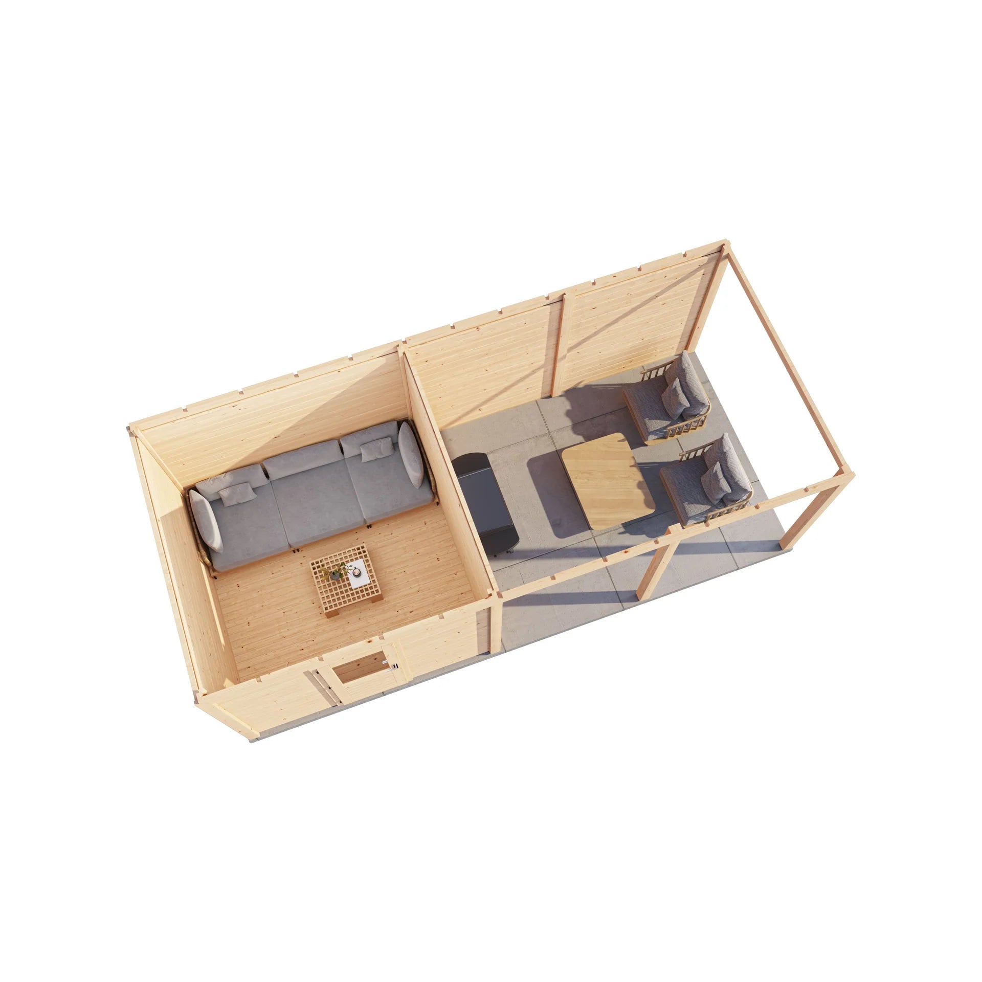 Lugarde Select Modern cabin with veranda Glasgow - 300x300cm + 400cm Lugarde