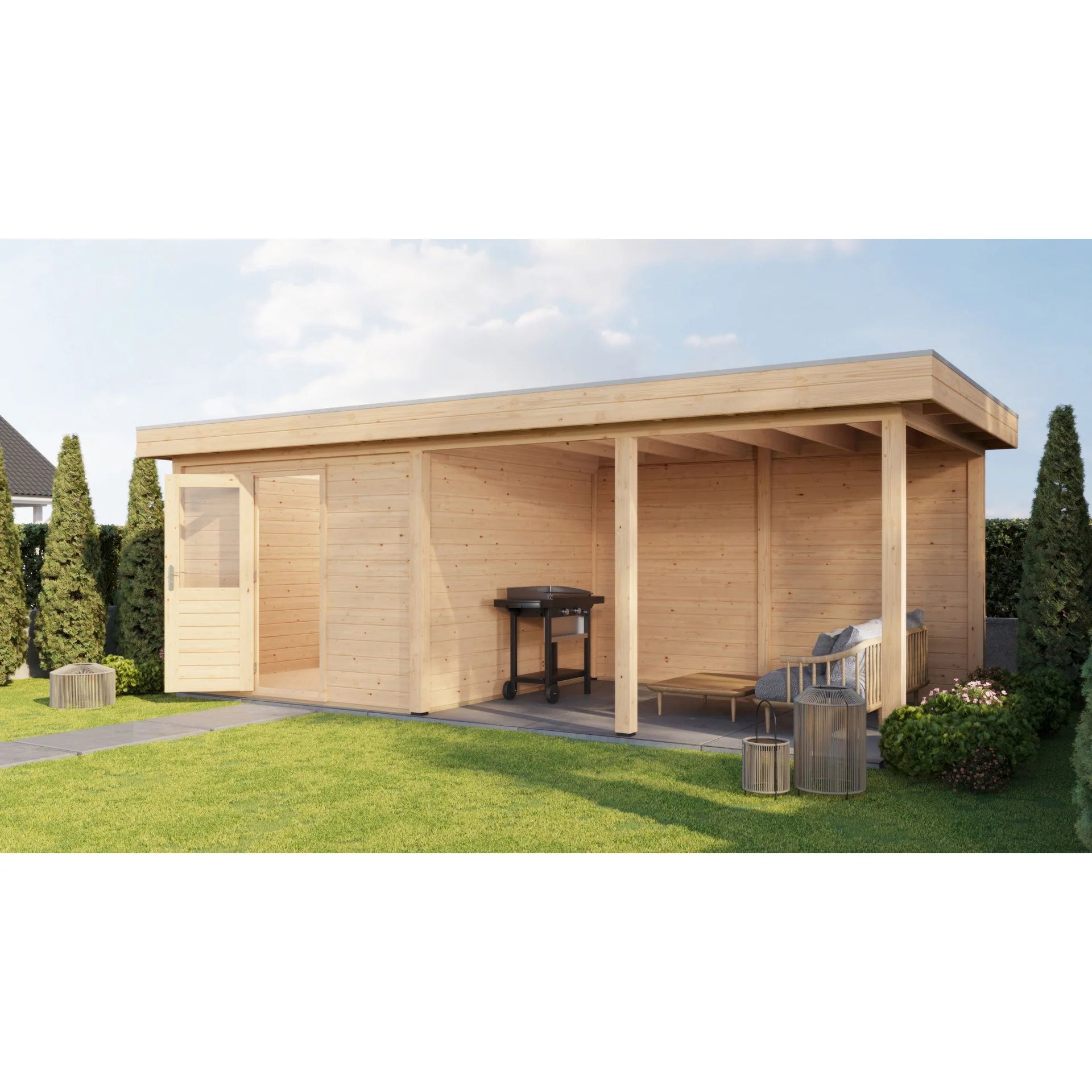 Lugarde Select Modern cabin with veranda Glasgow - 300x300cm + 400cm Lugarde