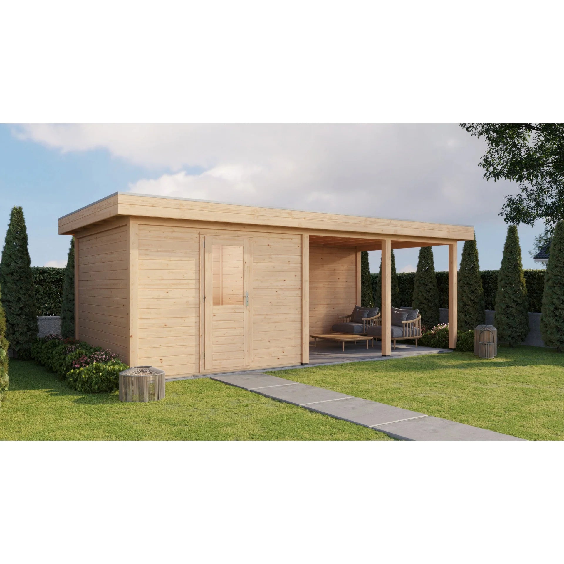 Lugarde Select Modern cabin with veranda Glasgow - 300x300cm + 400cm Lugarde