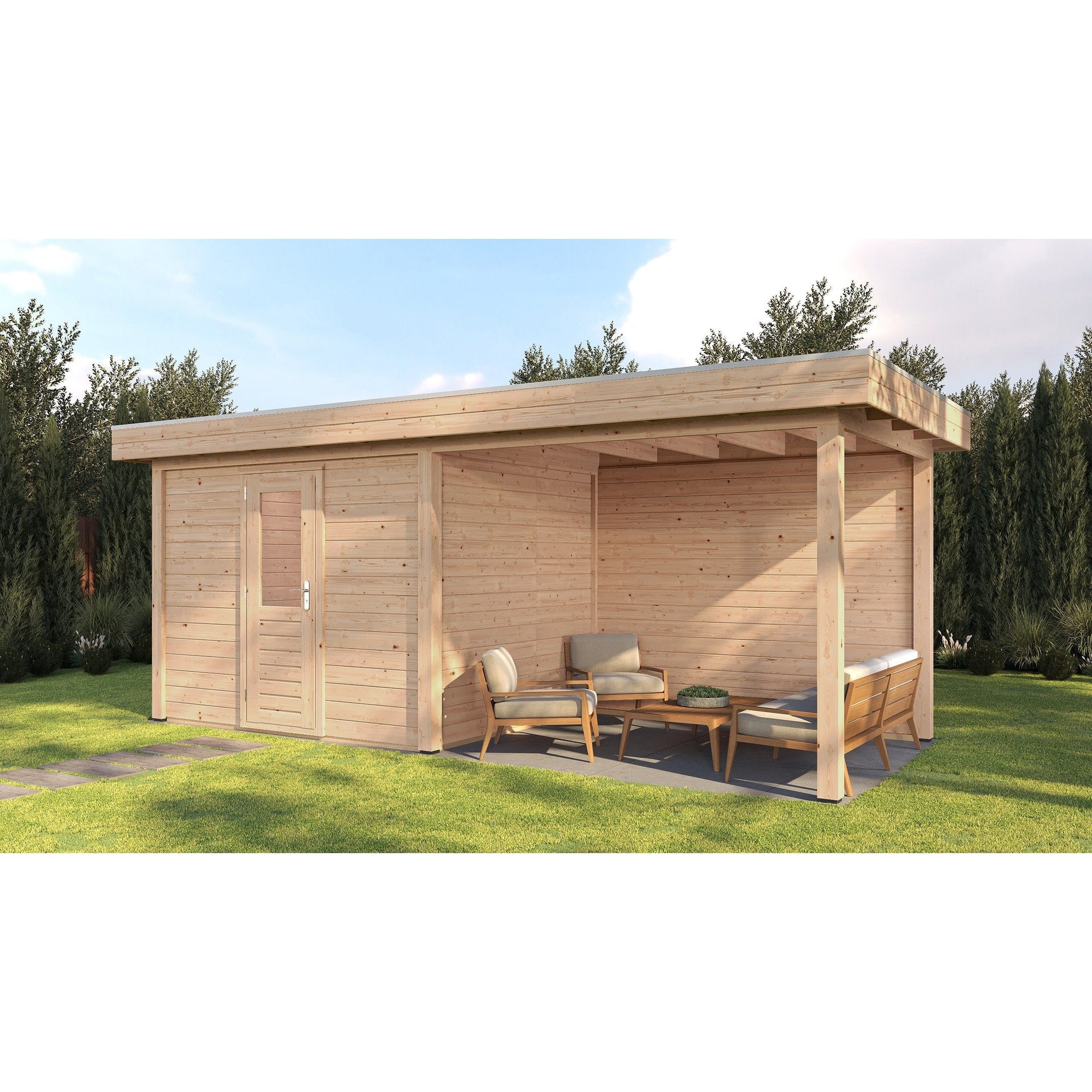 Lugarde Select Modern cabin with veranda Gloucester - 300x250cm + 300cm Lugarde