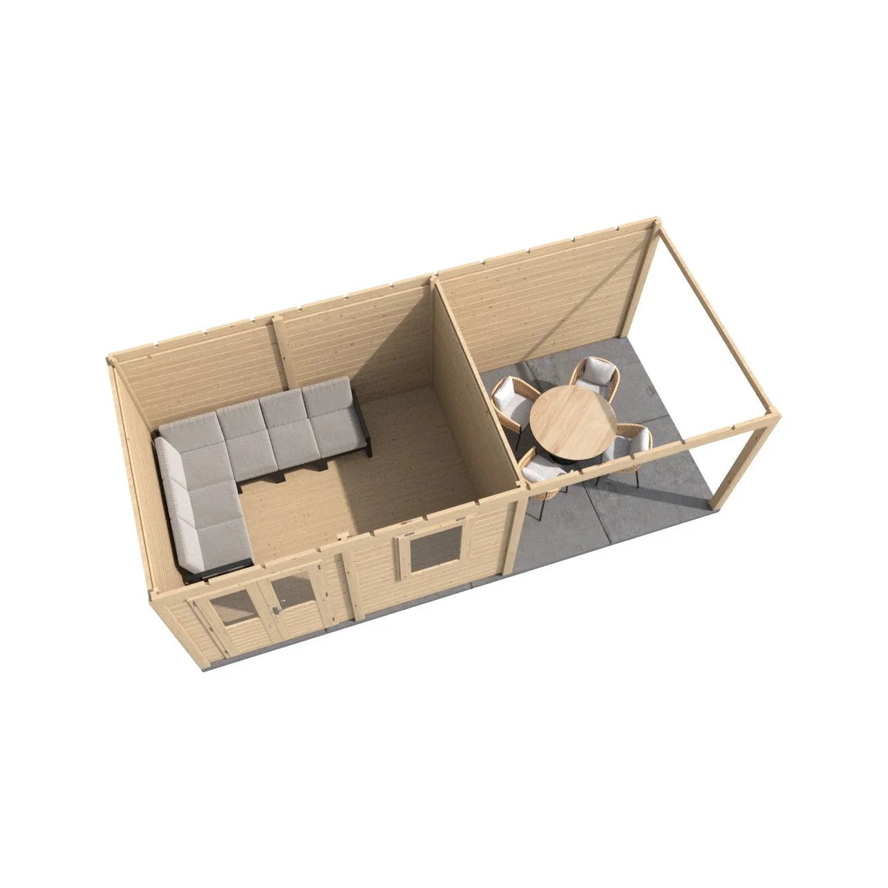 Lugarde Select Modern cabin with veranda Newport - 388x300cm + 300cm Lugarde