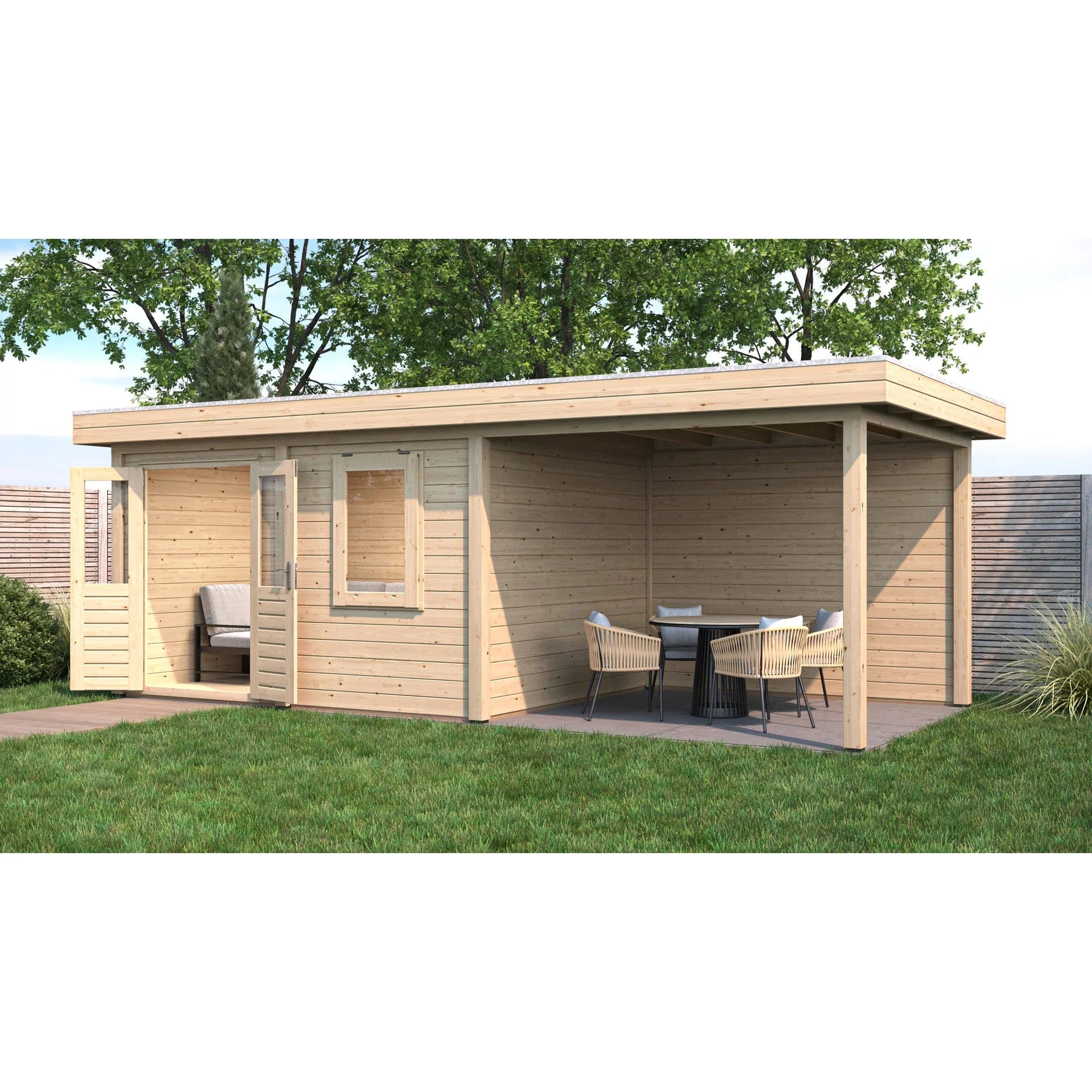 Lugarde Select Modern cabin with veranda Newport - 388x300cm + 300cm Lugarde