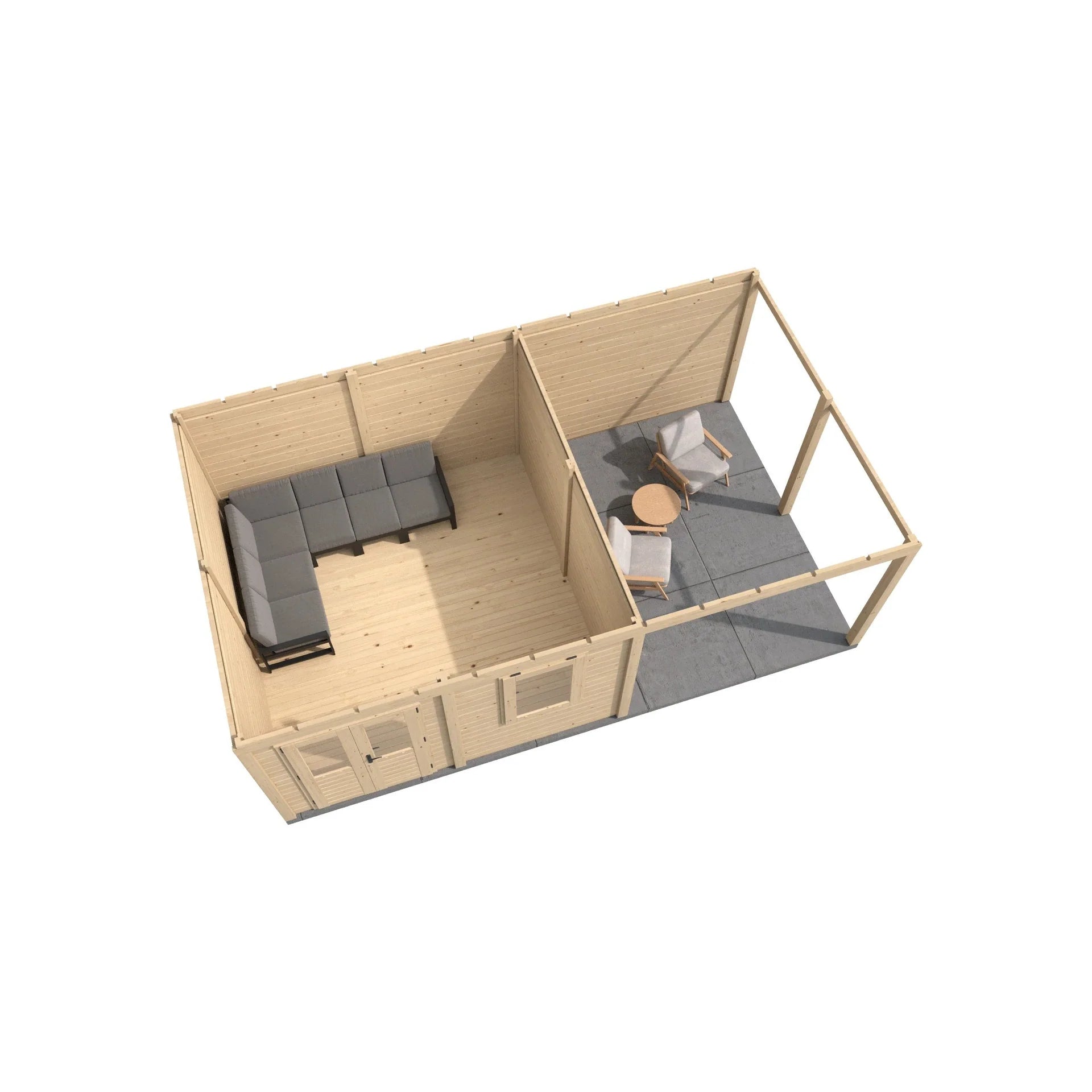Lugarde Select Modern cabin with veranda Norwich - 388x388cm + 300cm Lugarde