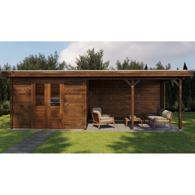 Lugarde Select Log Cabin with veranda Norfolk - 300x250cm + 400cm Lugarde