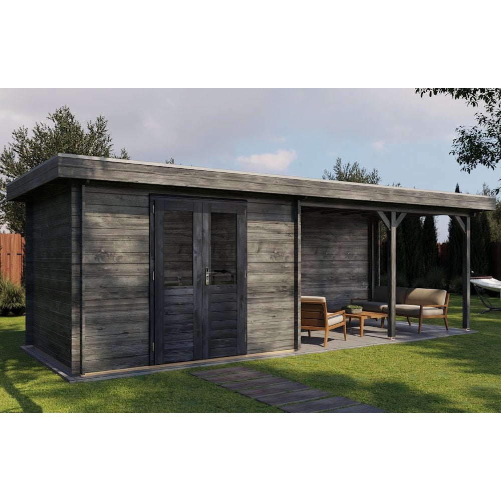 Lugarde Select Log Cabin with veranda Norfolk - 300x250cm + 400cm Lugarde
