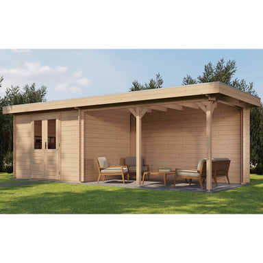Lugarde Select Log Cabin with veranda Norfolk - 300x250cm + 400cm Lugarde
