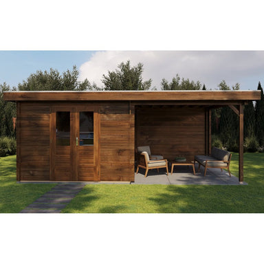 Lugarde Select Log Cabin with veranda Oxford - 300x400cm + 300cm Lugarde
