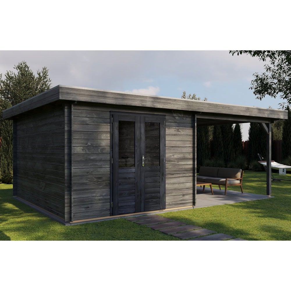 Lugarde Select Log Cabin with veranda Oxford - 300x400cm + 300cm Lugarde