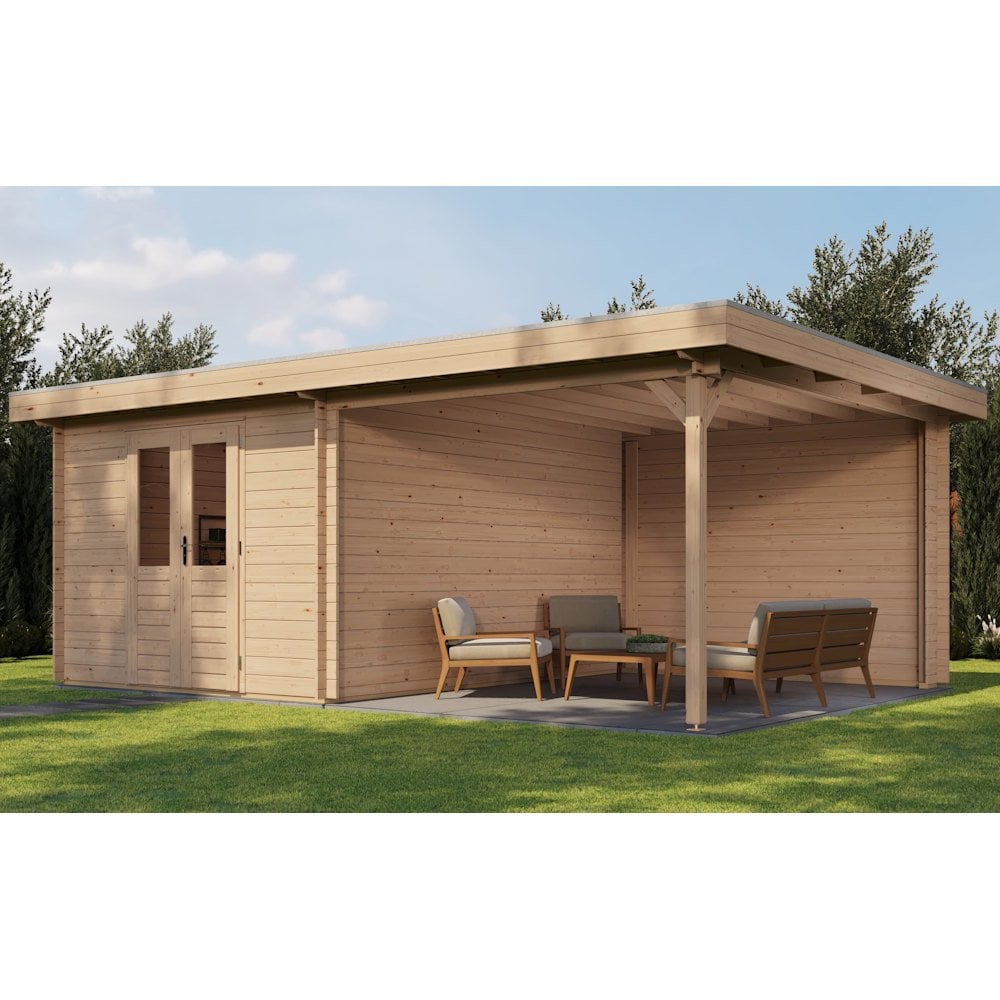 Lugarde Select Log Cabin with veranda Oxford - 300x400cm + 300cm Lugarde