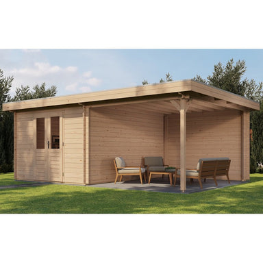 Lugarde Select Log Cabin with veranda Oxford - 300x400cm + 300cm Lugarde
