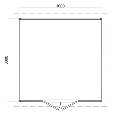 Lugarde Select Prima summerhouse Whitby - 300x300cm Lugarde