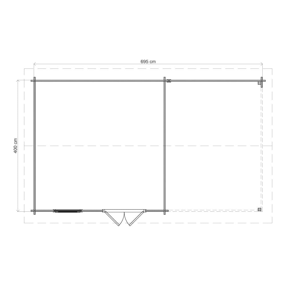 Lugarde Select Log Cabin with veranda Ribble - 400x400cm + 300cm Lugarde