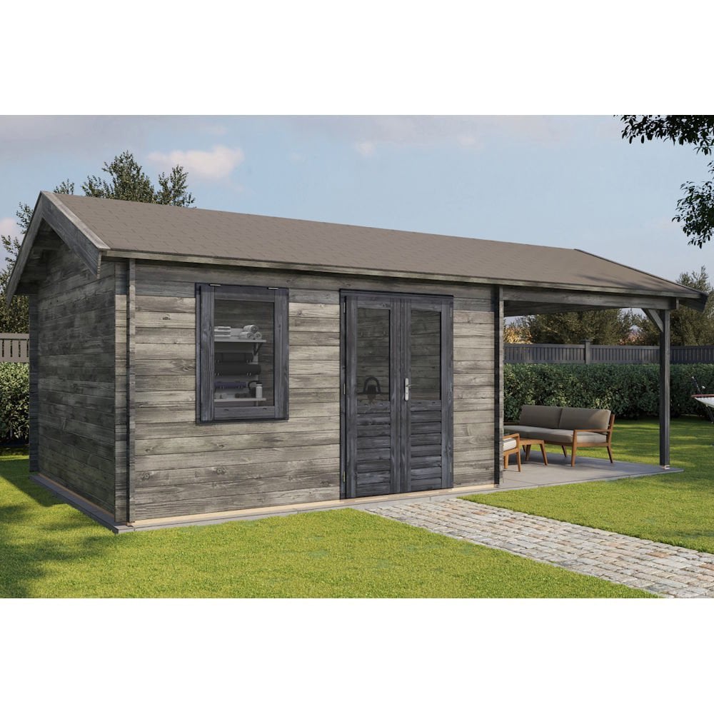 Lugarde Select Log Cabin with veranda Ribble - 400x400cm + 300cm Lugarde