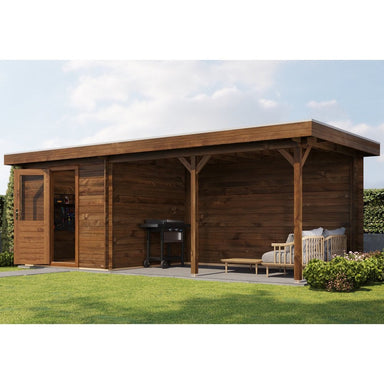Lugarde Select Log Cabin with veranda Severn - 250x250cm + 400cm Lugarde