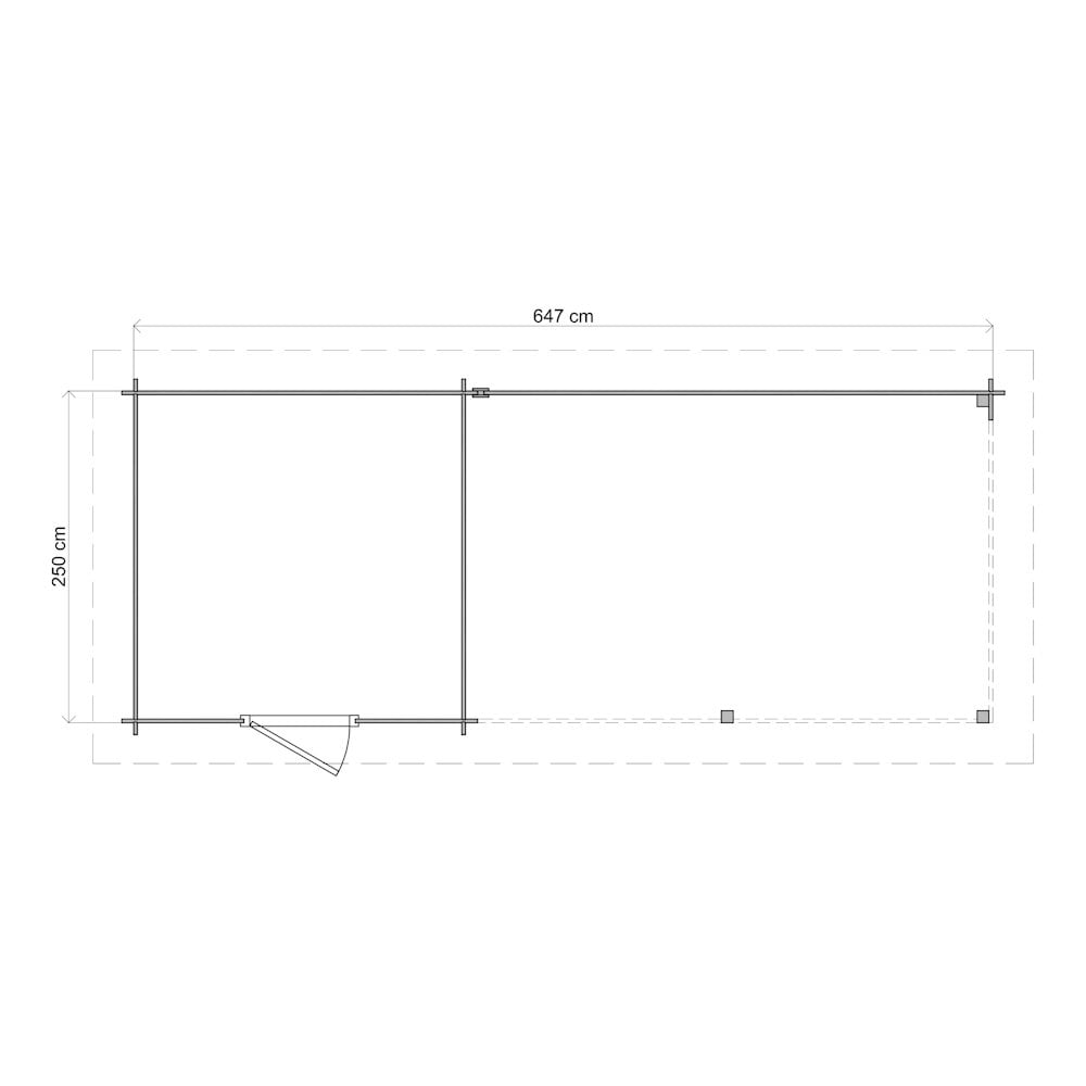 Lugarde Select Log Cabin with veranda Severn - 250x250cm + 400cm Lugarde