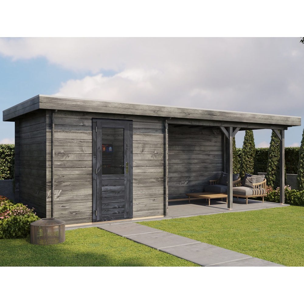 Lugarde Select Log Cabin with veranda Severn - 250x250cm + 400cm Lugarde