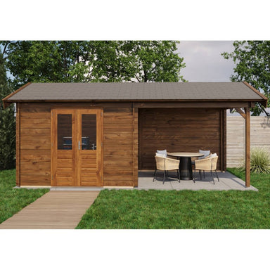 Lugarde Select Log Cabin with veranda Sherwood - 300x300cm + 300cm Lugarde