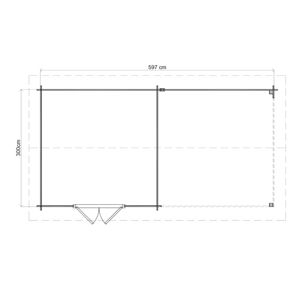 Lugarde Select Log Cabin with veranda Sherwood - 300x300cm + 300cm Lugarde